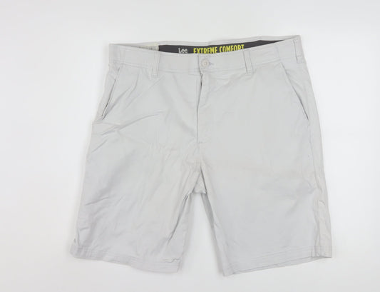 Lee Men's Grey Extreme Comfort Chino Shorts Size 38 Regular Fit