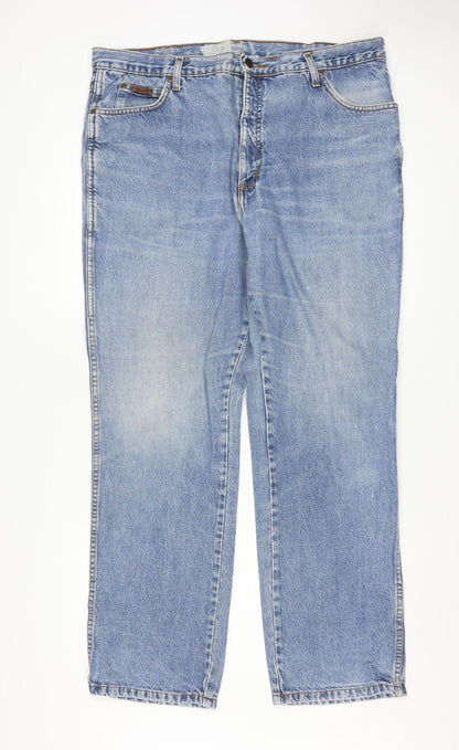 Wrangler Men's Blue Straight Leg Jeans 40x32 Cotton Denim Classic Fit
