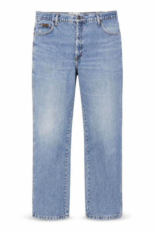 Wrangler Men's Blue Straight Leg Jeans 40x32 Cotton Denim Classic Fit
