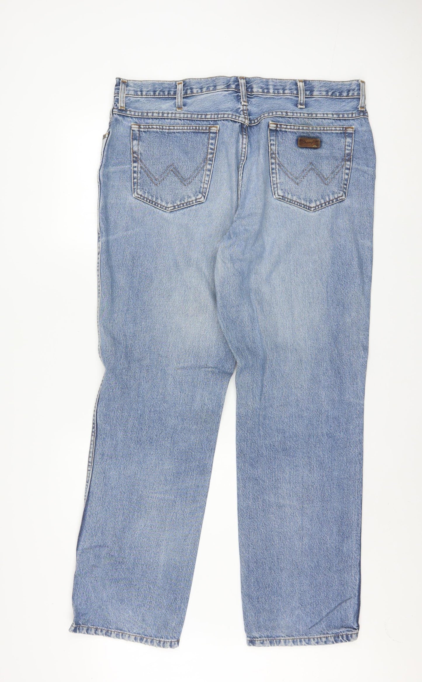 Wrangler Men's Blue Straight Leg Jeans 40x32 Cotton Denim Classic Fit