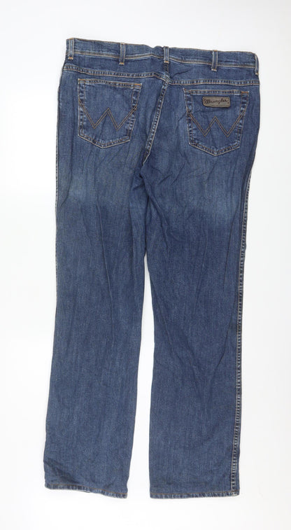 Wrangler Men's Blue Straight Texas Stretch Jeans 38W 34L Denim