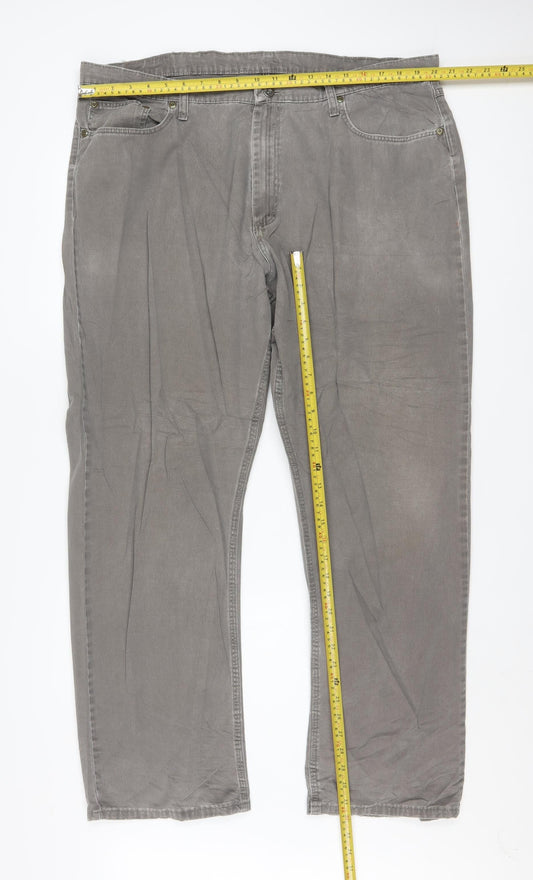 Wrangler Men's Grey Straight Fit Jeans 40x32 100% Cotton
