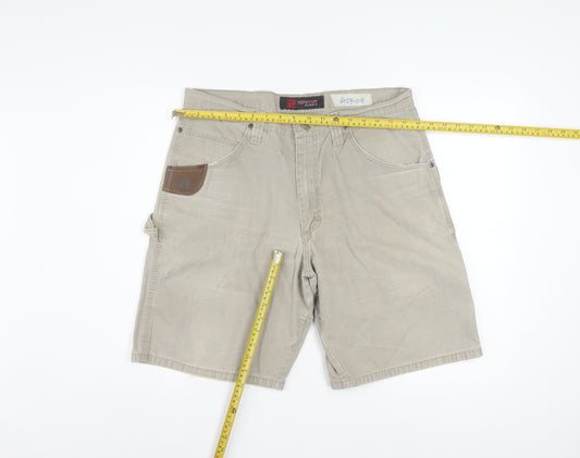 Ripstop Men Beige 34 Cargo Canvas Shorts with Pockets