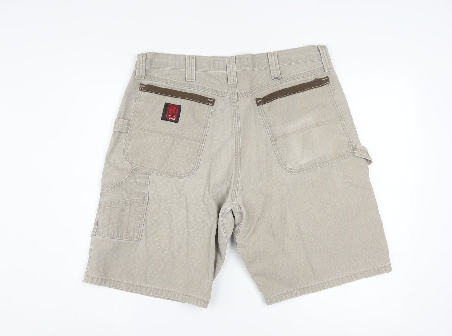 Ripstop Men Beige 34 Cargo Canvas Shorts with Pockets