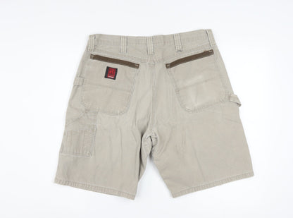 Ripstop Men Beige 34 Cargo Canvas Shorts with Pockets