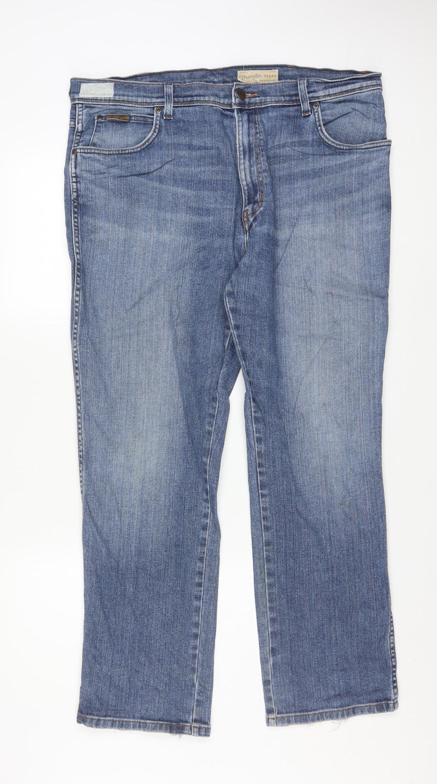 Wrangler Men Blue Regular Fit Texas Stretch Straight Jeans W38 L30