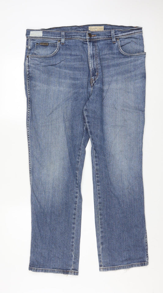 Wrangler Men Blue Regular Fit Texas Stretch Straight Jeans W38 L30