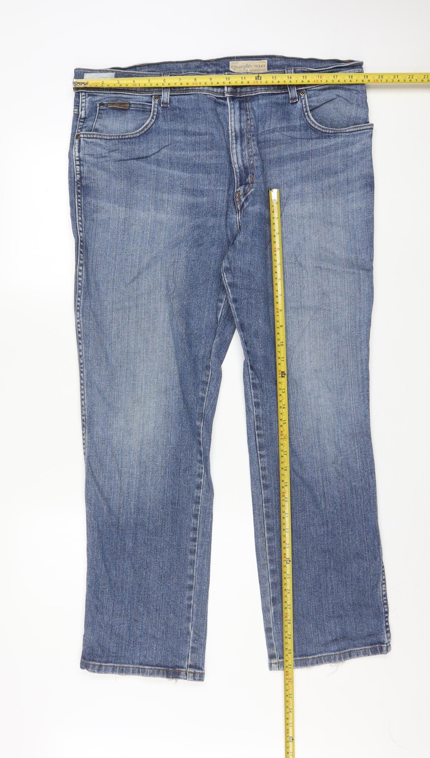 Wrangler Men Blue Regular Fit Texas Stretch Straight Jeans W38 L30