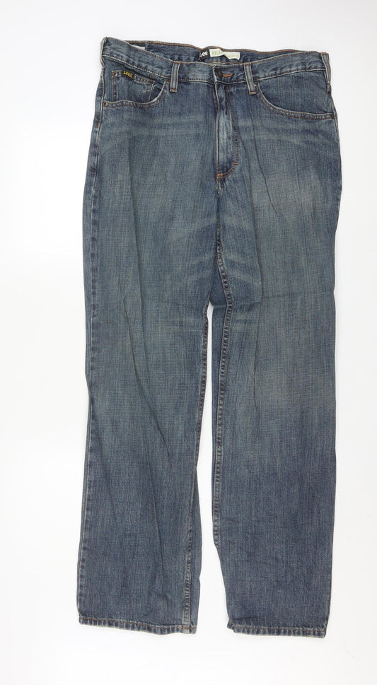 Lee Men's Blue Relaxed Straight Leg Jeans Size 34x34 Denim Classic Fit