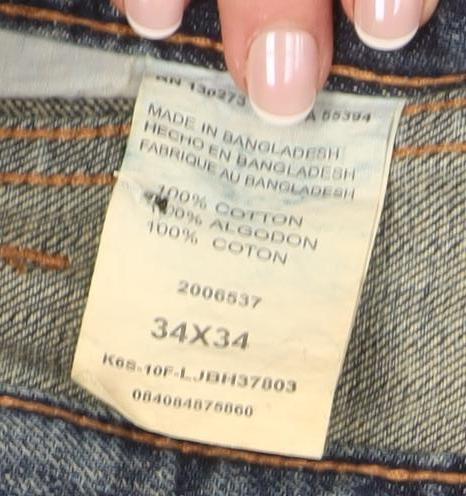 Lee Men's Blue Relaxed Straight Leg Jeans Size 34x34 Denim Classic Fit