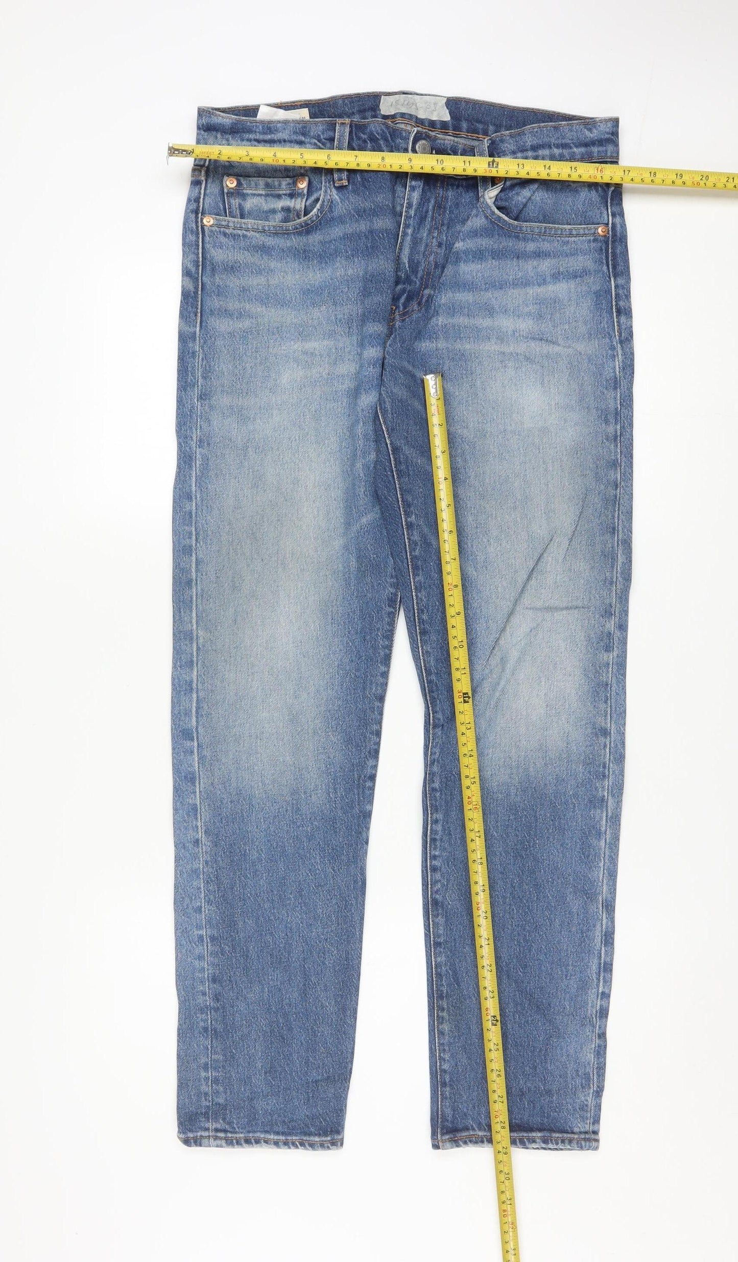 Levi Strauss Men's Blue Hi-Ball Straight Leg Jeans 30L Regular Fit Denim