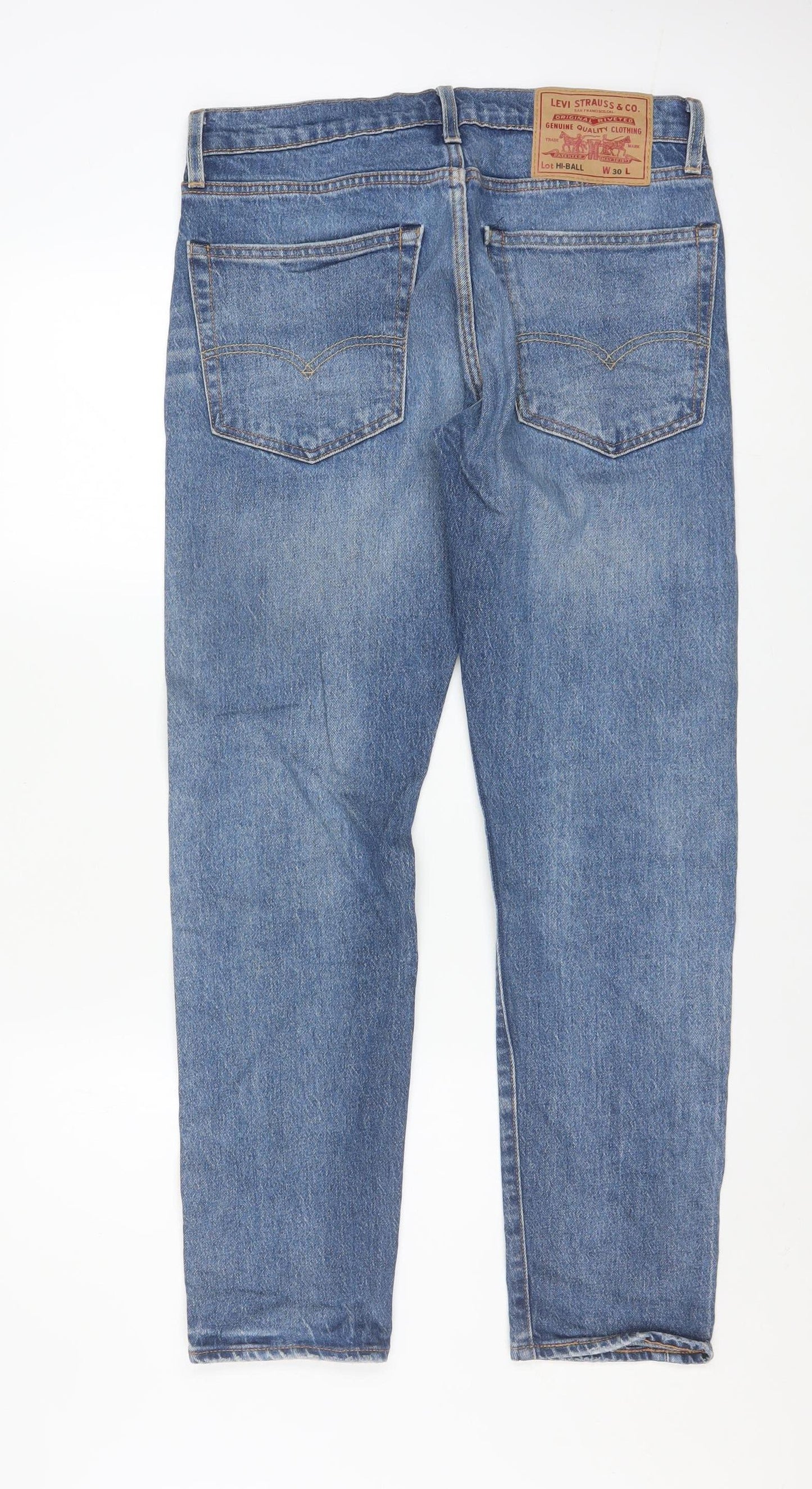 Levi Strauss Men's Blue Hi-Ball Straight Leg Jeans 30L Regular Fit Denim