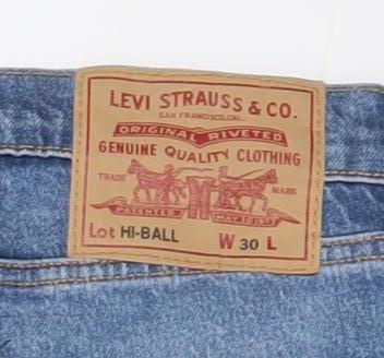 Levi Strauss Men's Blue Hi-Ball Straight Leg Jeans 30L Regular Fit Denim