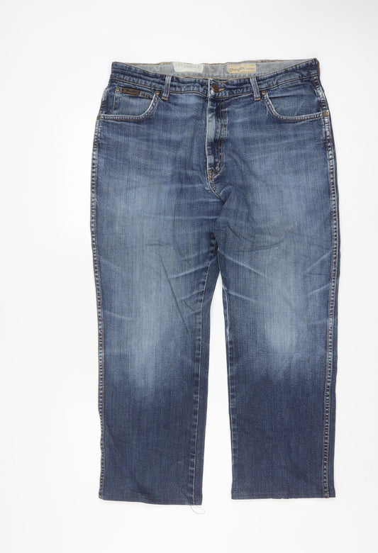 Wrangler Men's Blue 38W 30L Texas Stretch Straight Denim Jeans