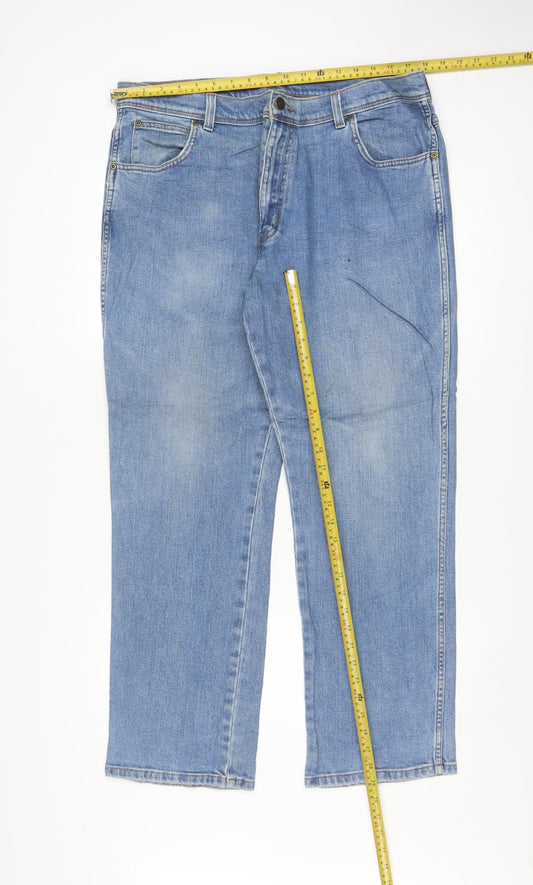 Wrangler Men's Blue Regular Fit Straight Jeans W38 L30