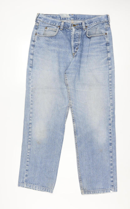 Lee Men's Blue 33x30 Straight Leg Denim Jeans Retro Style