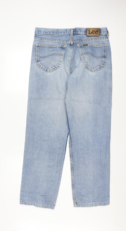 Lee Men's Blue 33x30 Straight Leg Denim Jeans Retro Style