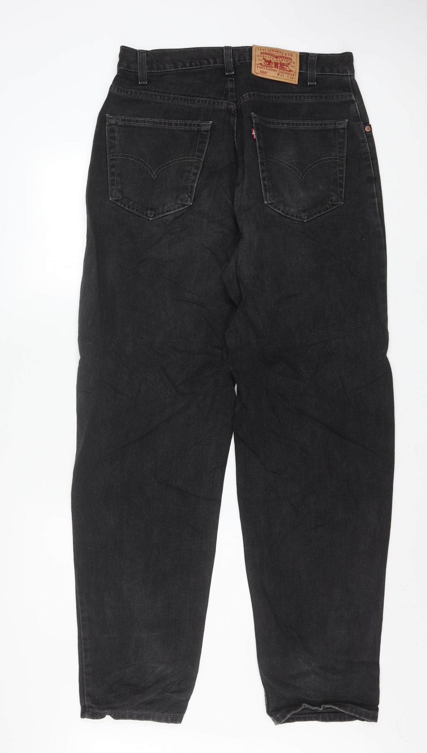 Levi's 560 Men's Black Relaxed Fit Straight Denim Jeans W33 L34