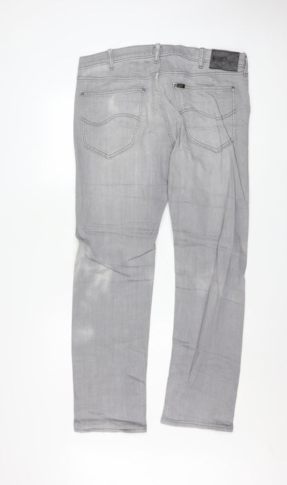 Lee Men Grey Daren Regular Fit Straight Denim Jeans W36 L32