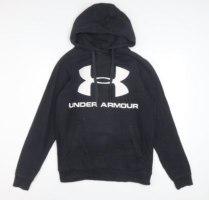 Under Armour Men's Black Small Pullover Hoodie Logo Graphic Sportswear
