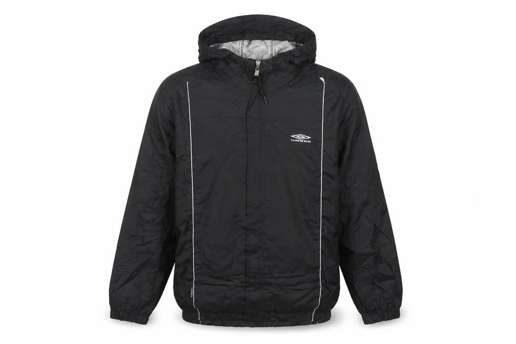 Umbro Mens Black S Lightweight Hooded Windbreaker Jacket