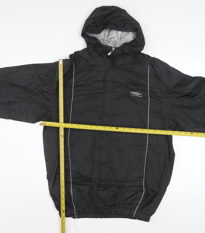 Umbro Mens Black S Lightweight Hooded Windbreaker Jacket