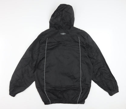 Umbro Mens Black S Lightweight Hooded Windbreaker Jacket
