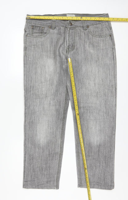 Levi's Retro Jeans Men's Grey Straight Leg 36 Waist Cotton Denim