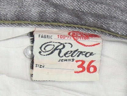 Levi's Retro Jeans Men's Grey Straight Leg 36 Waist Cotton Denim