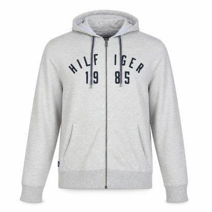 Tommy Hilfiger Men's Grey Full Zip Hoodie Size S Vintage Fit