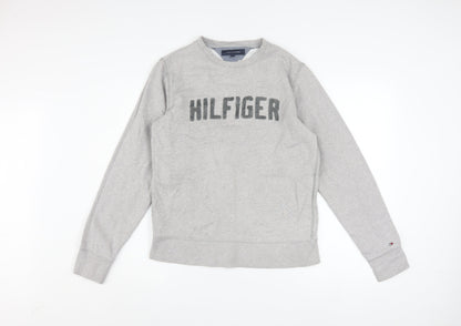 Tommy Hilfiger Men's Grey Crew Neck Logo Sweatshirt M