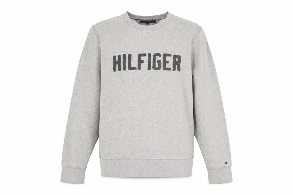 Tommy Hilfiger Men's Grey Crew Neck Logo Sweatshirt M