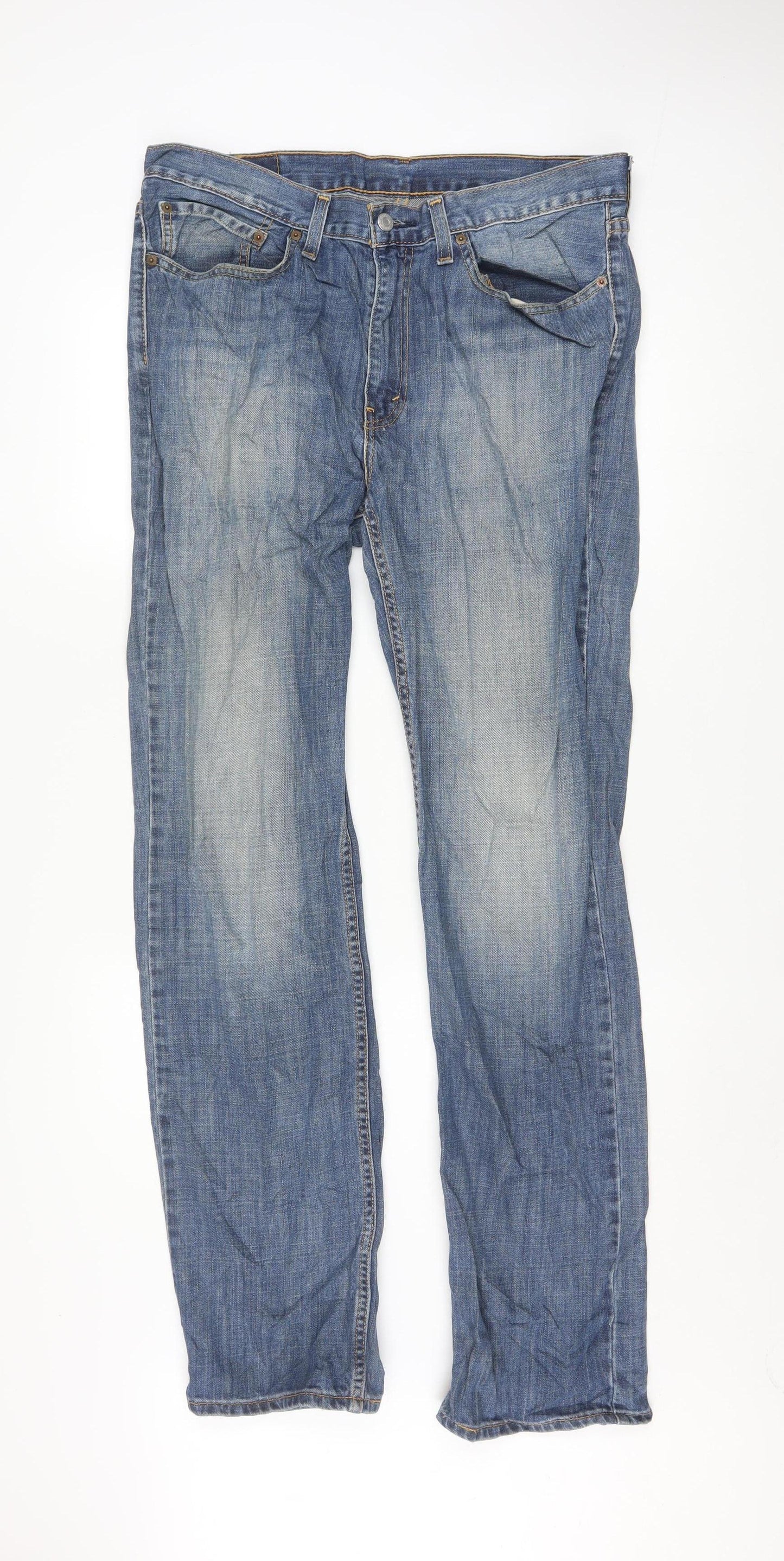 Levi's 514 Men's Blue Straight Denim Jeans W35 L34 Classic Cotton