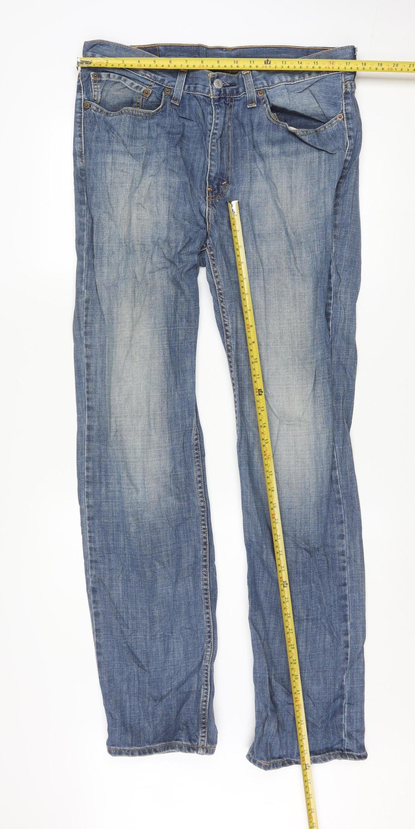 Levi's 514 Men's Blue Straight Denim Jeans W35 L34 Classic Cotton