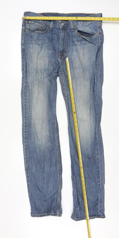 Levi's 514 Men's Blue Straight Denim Jeans W35 L34 Classic Cotton