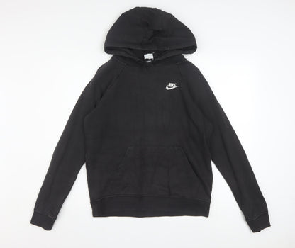 Nike Men's Black Pullover Hoodie Small Fleece Logo Sweatshirt
