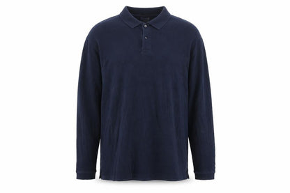 Russell Mens Blue XL Long Sleeve Collared Button-Up Polo Shirt