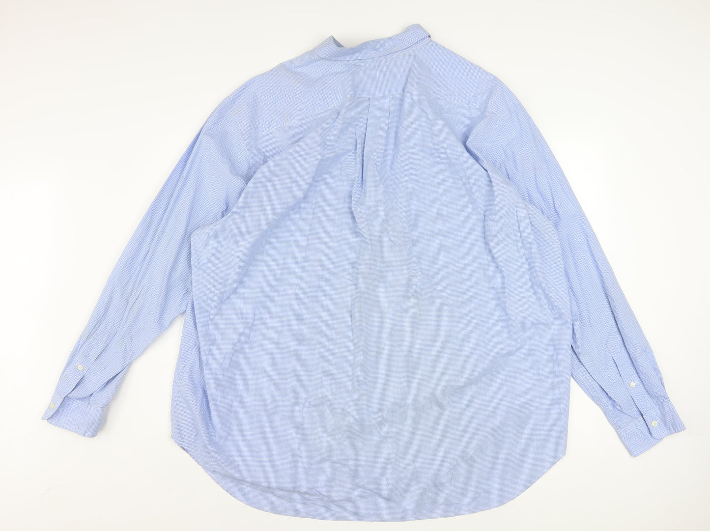 Ralph Lauren Men's Blue Check 2XL Big Classic Long Sleeve Button-Up Shirt