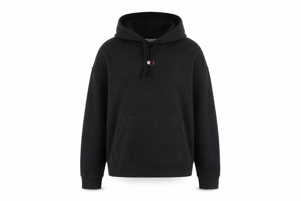 Tommy Jeans Women's Black Cotton Pullover Hoodie Size M