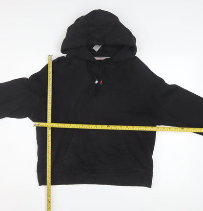 Tommy Jeans Women's Black Cotton Pullover Hoodie Size M