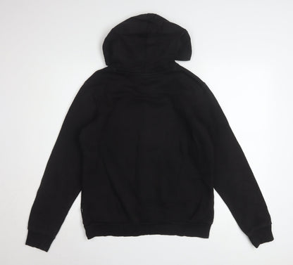 Puma Womens Black Large Pullover Hoodie With Pink Logo