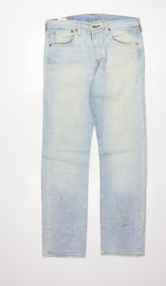 Levi's 501 Men's Light Blue Straight Leg Jeans W31 L32 Denim Classic