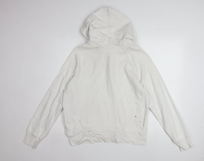 Levi's Men's White Small Pullover Hoodie with Logo Print