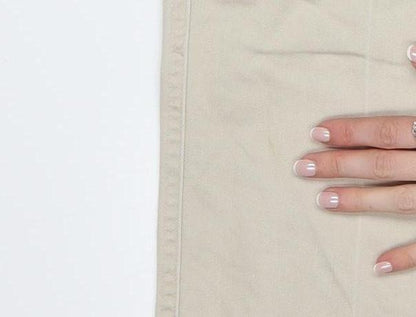 Lee Women Beige Straight Fit Mid Rise Stretch Jeans Size 18