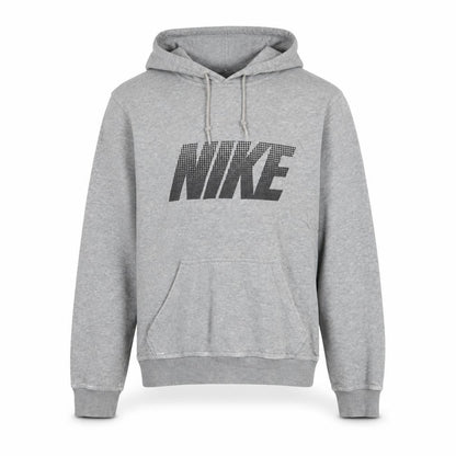 Nike Men Grey Pullover Hoodie Small Logo Graphic Cotton Blend