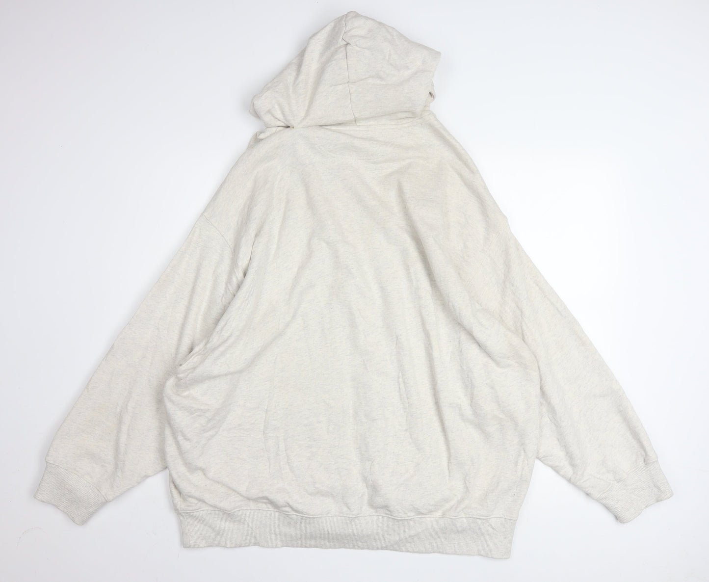 Reebok Men Beige Full Zip Hoodie 2XL Cotton Blend Lightweight