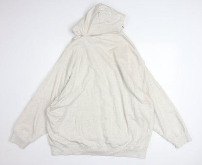Reebok Men Beige Full Zip Hoodie 2XL Cotton Blend Lightweight