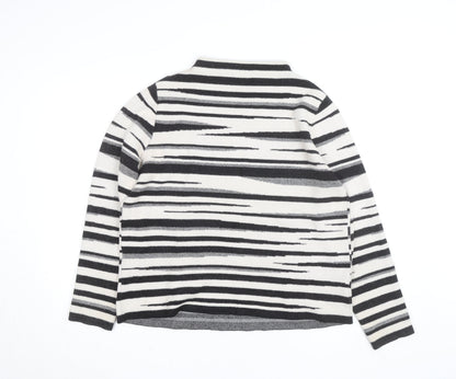 Betty & Co Women’s Black Striped Mock Neck Long Sleeve Knit Jumper Size 12