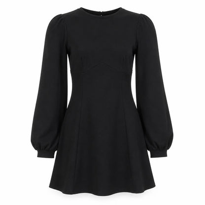 Boohoo Women’s Black Long Sleeve Puff A-Line Mini Dress Size 8
