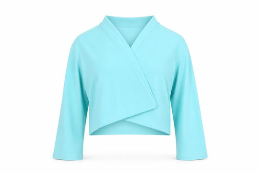 Gerard Women Blue Wrap Jersey Blouse Size 18 3/4 Sleeve